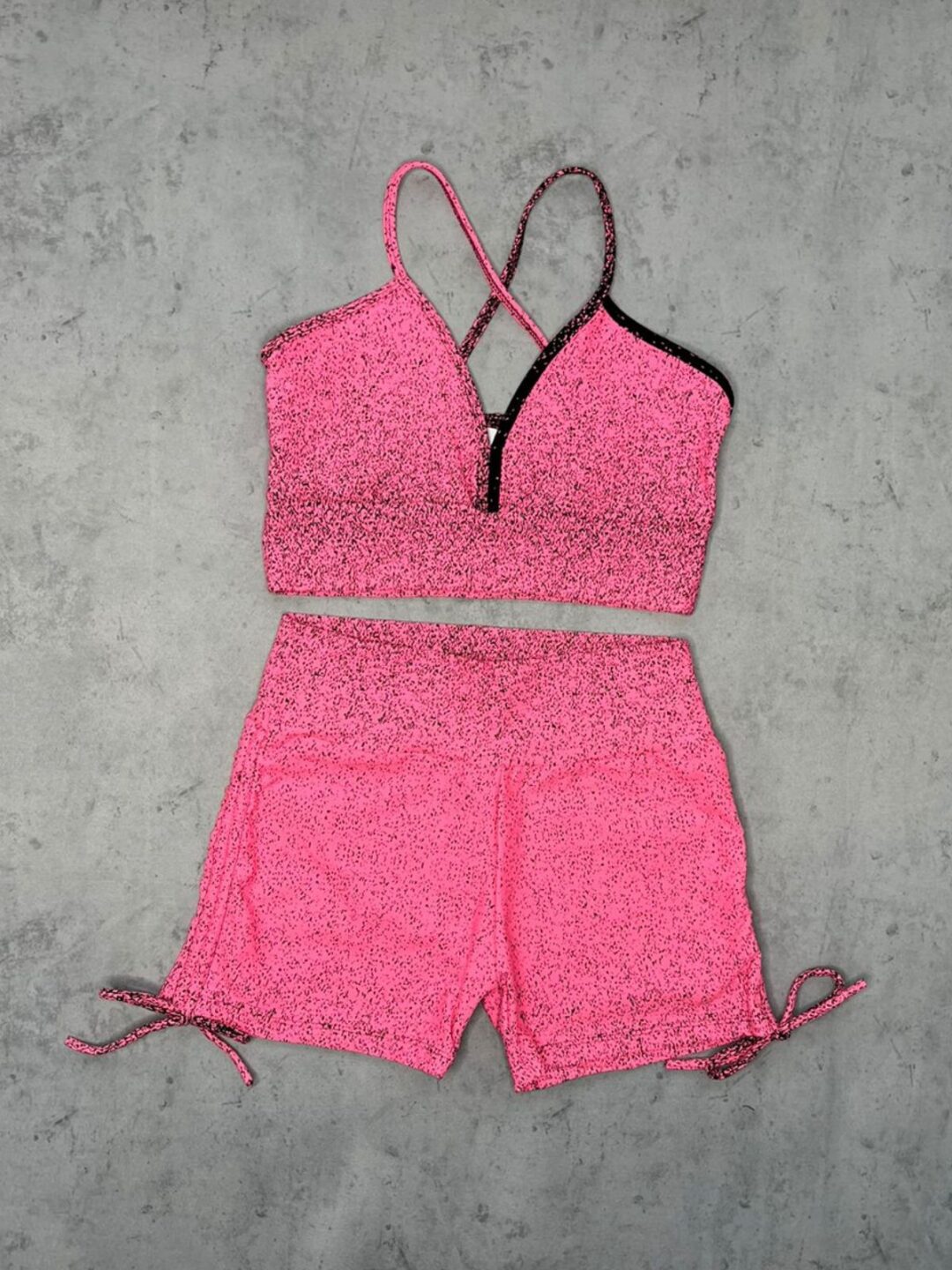 Short Cross + Top Gabi - Degradê Salmão Neon