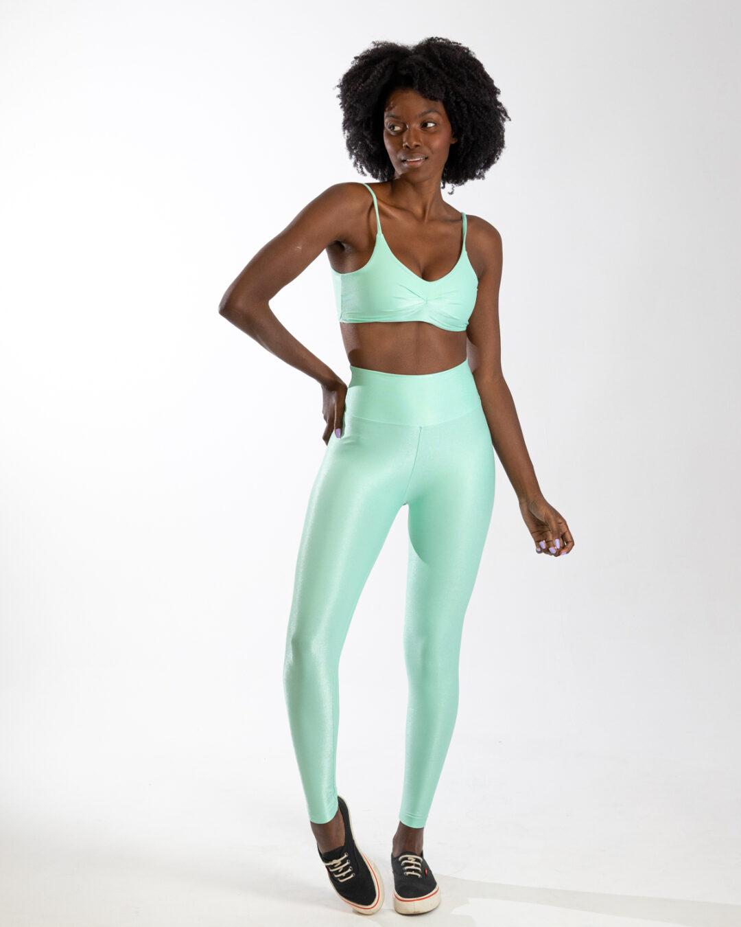 Legging Básica Compressão + Top Lívia - Verde Água