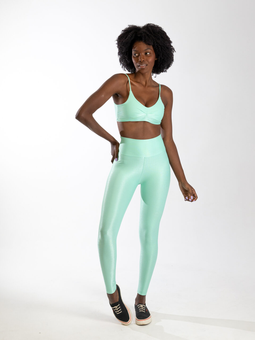 Legging Básica Compressão + Top Lívia - Verde Água