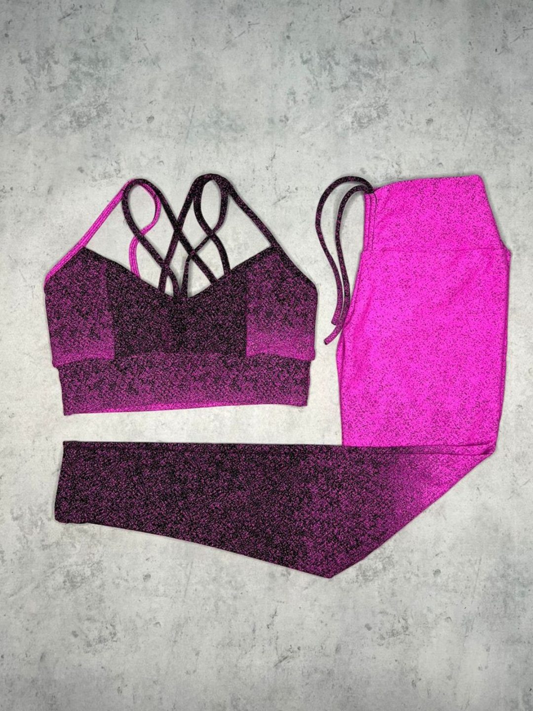 Legging Empina + Top Carol - Degradê Rosa Barbie