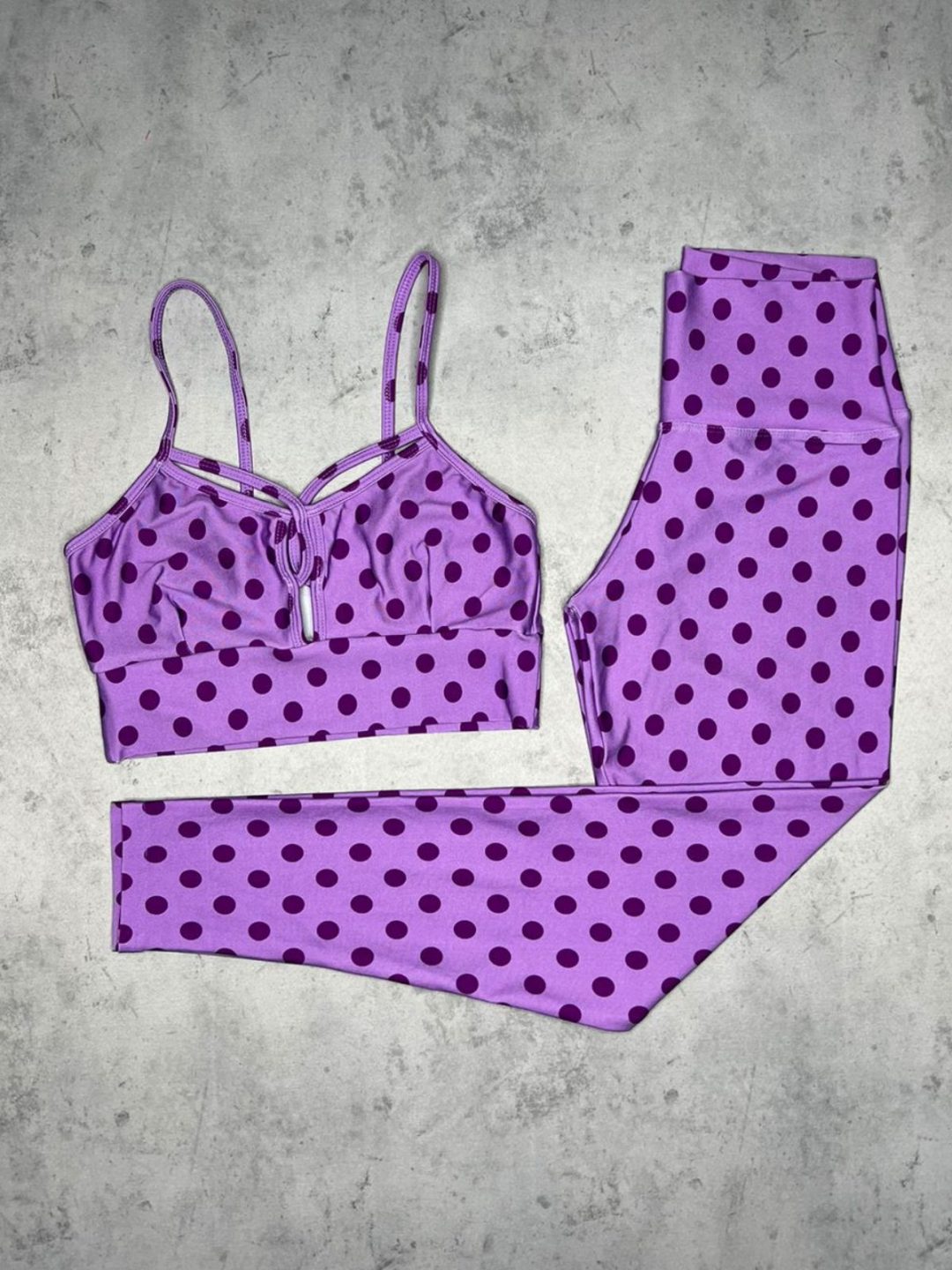Legging Básica + Top Mari - Suplex Poá Roxo/ Lilás