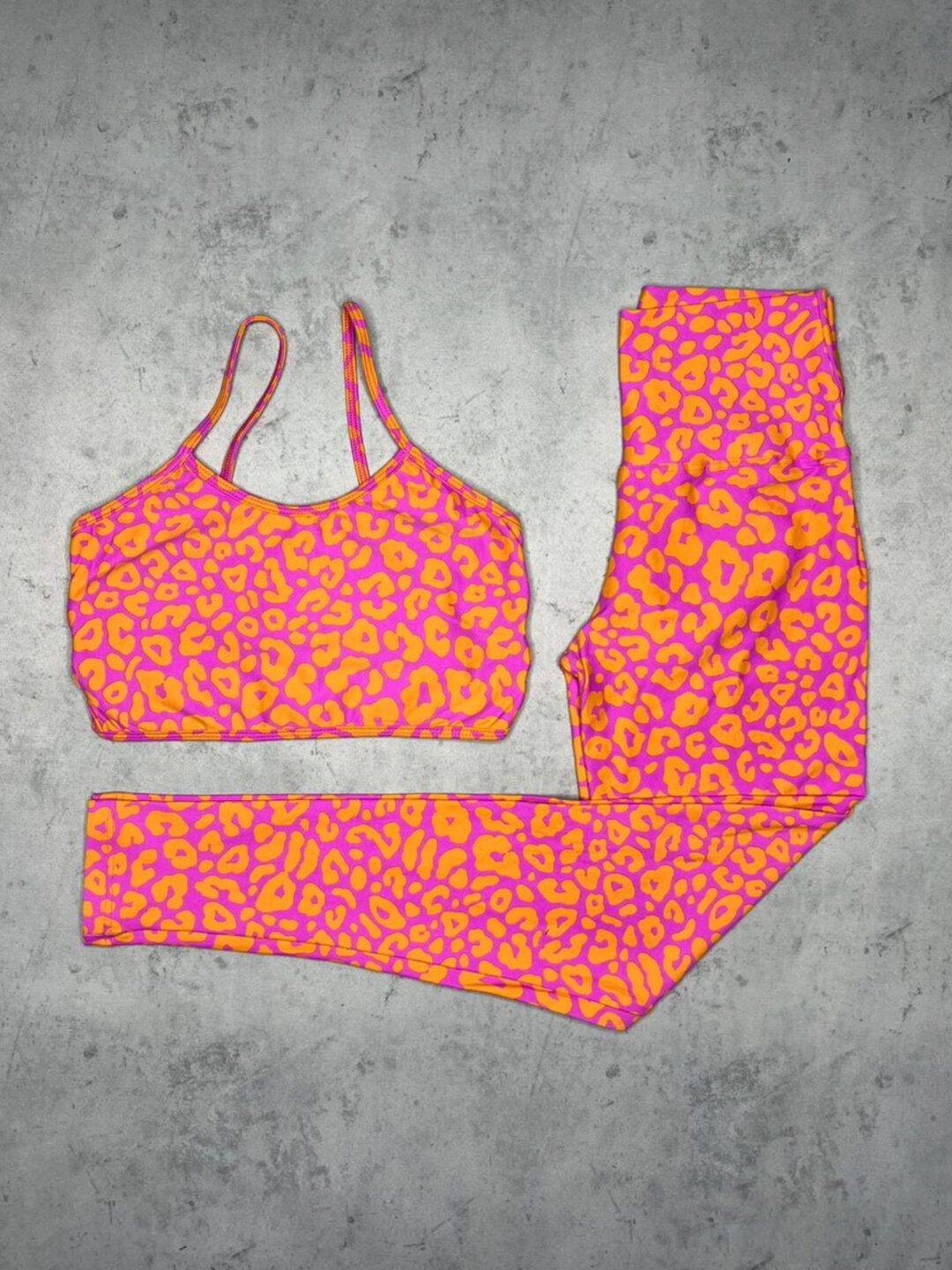 Legging Básica + Top Rafa - Onça Rosa/ Laranja