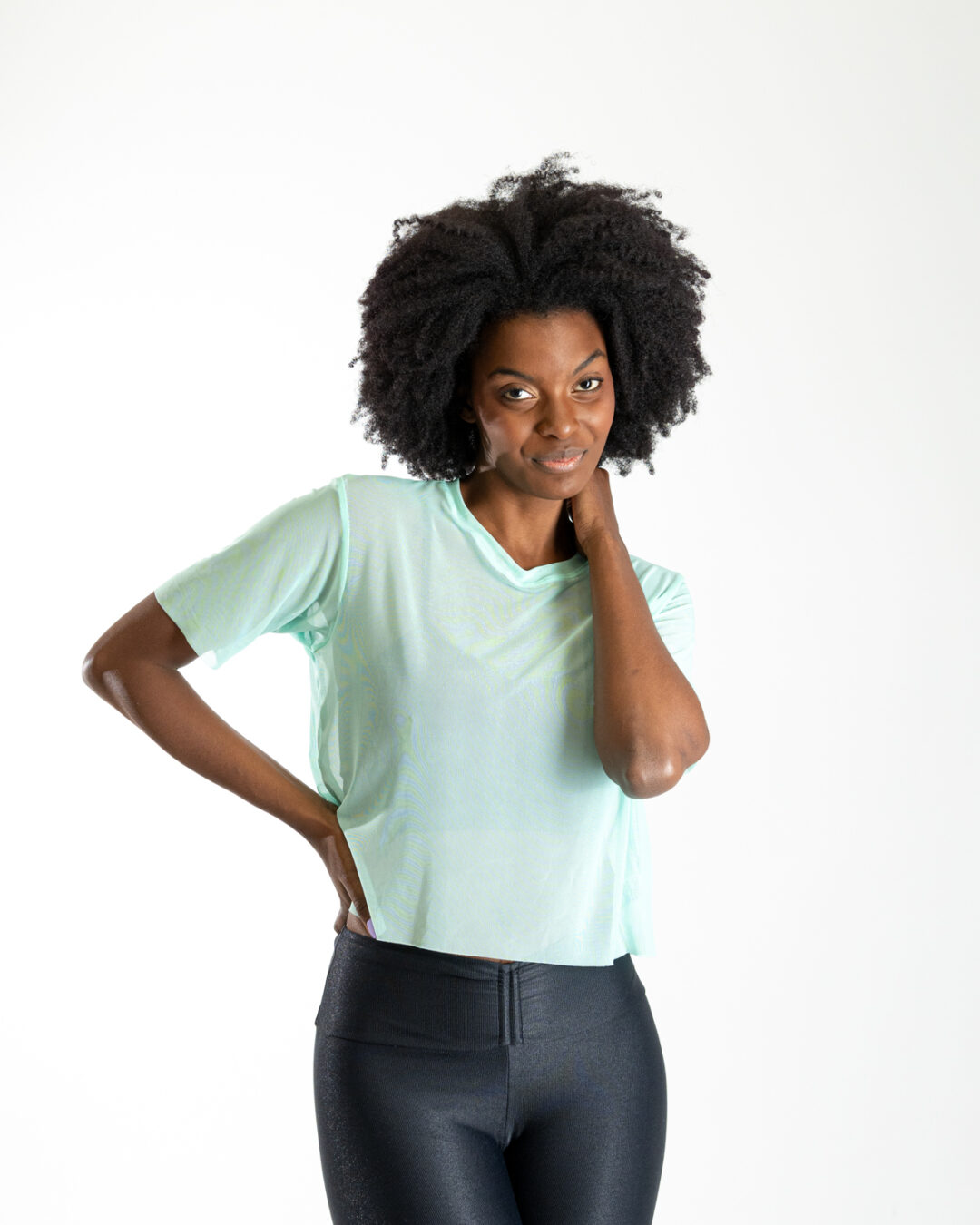 Cropped de Tule - Verde Água