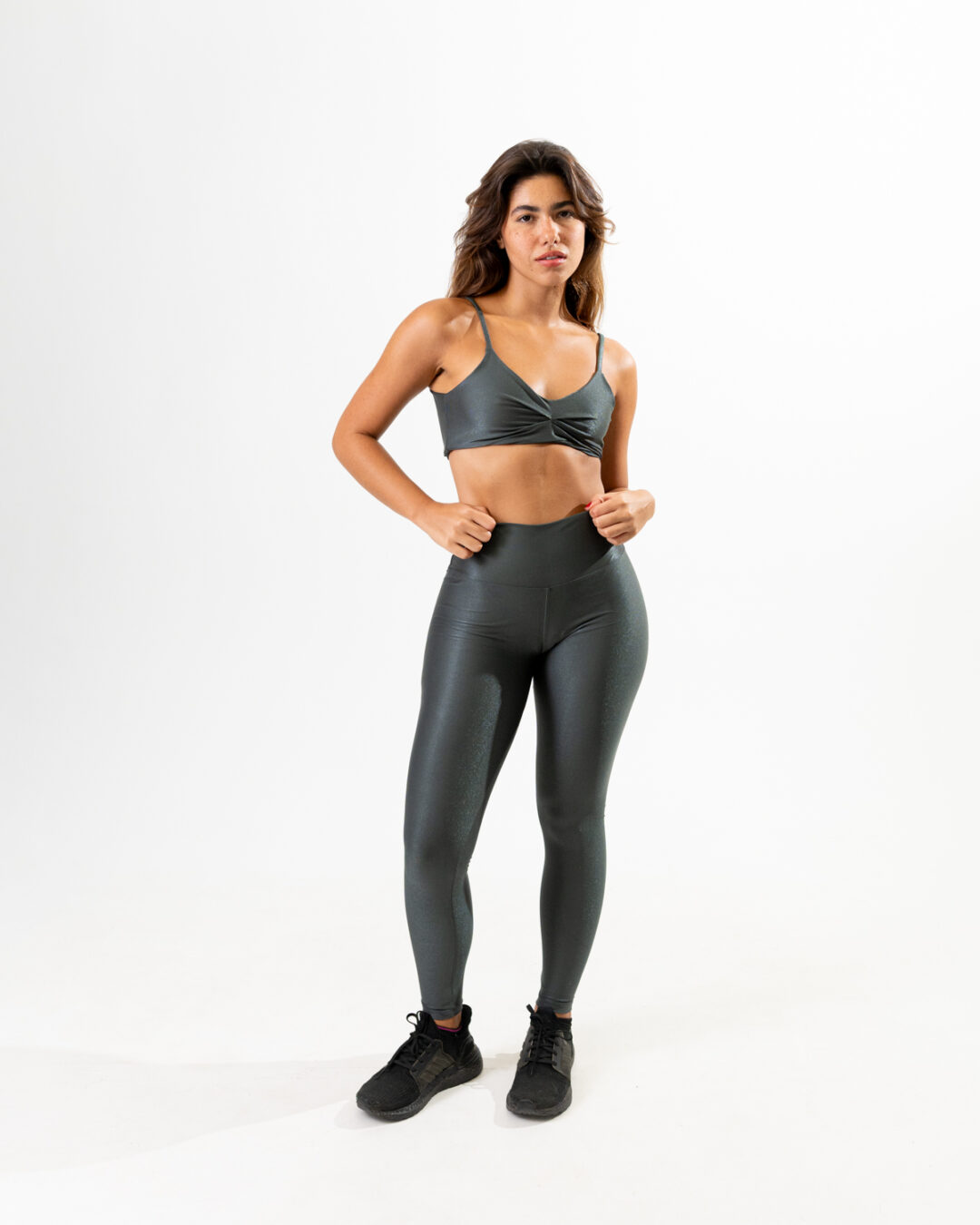 Legging Básica + Top Lívia - Compressão Chumbo