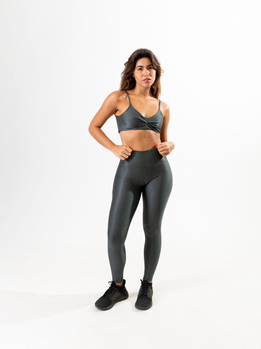 Legging Básica + Top Lívia - Compressão Chumbo