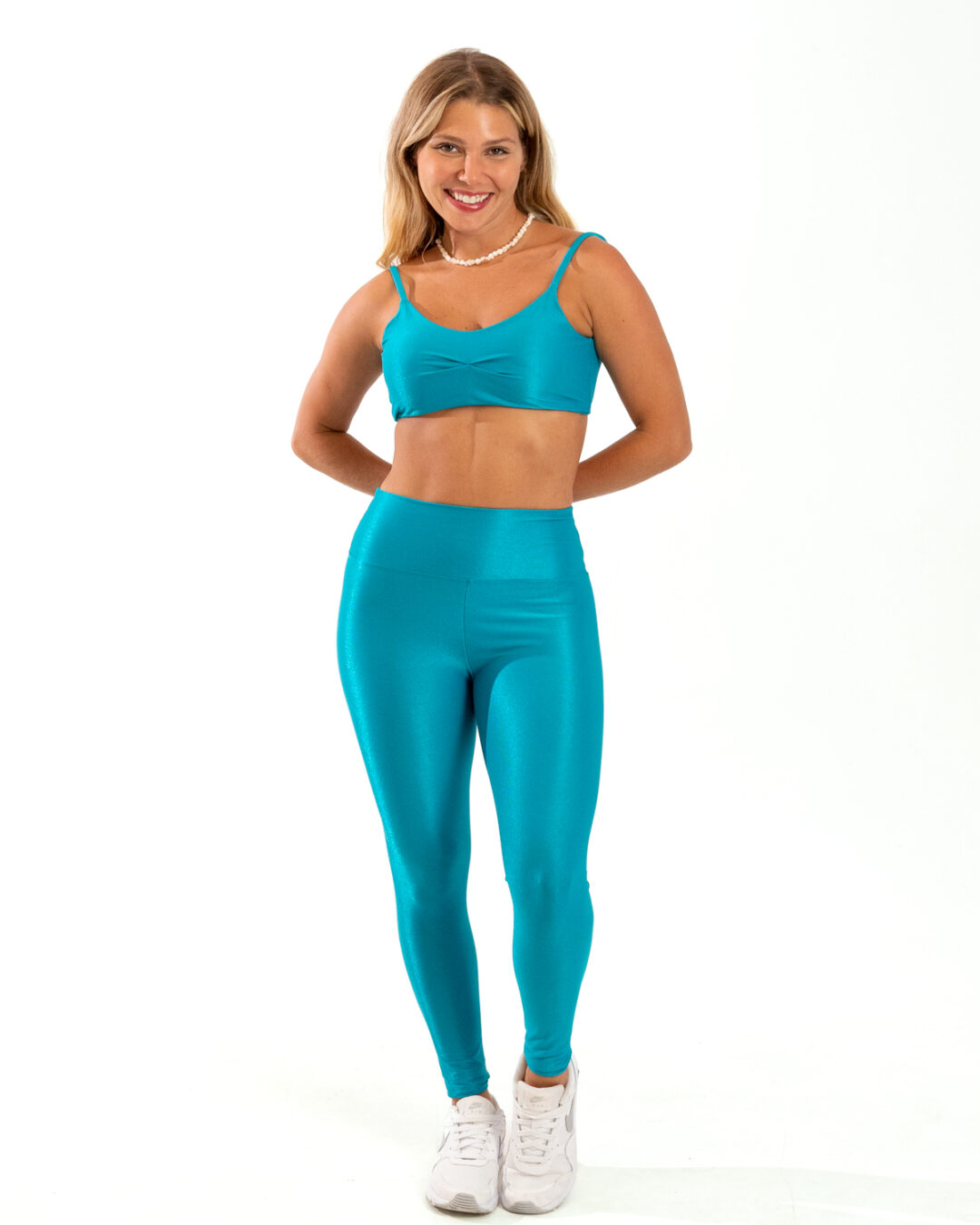 Legging Básica + Top Lívia - Compressão Verde Turquesa