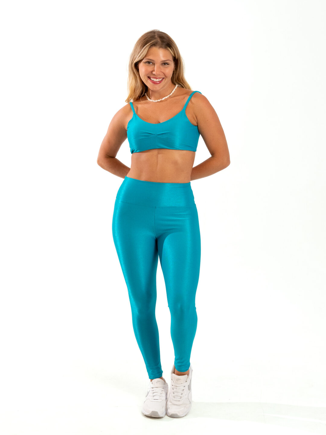 Legging Básica + Top Lívia - Compressão Verde Turquesa