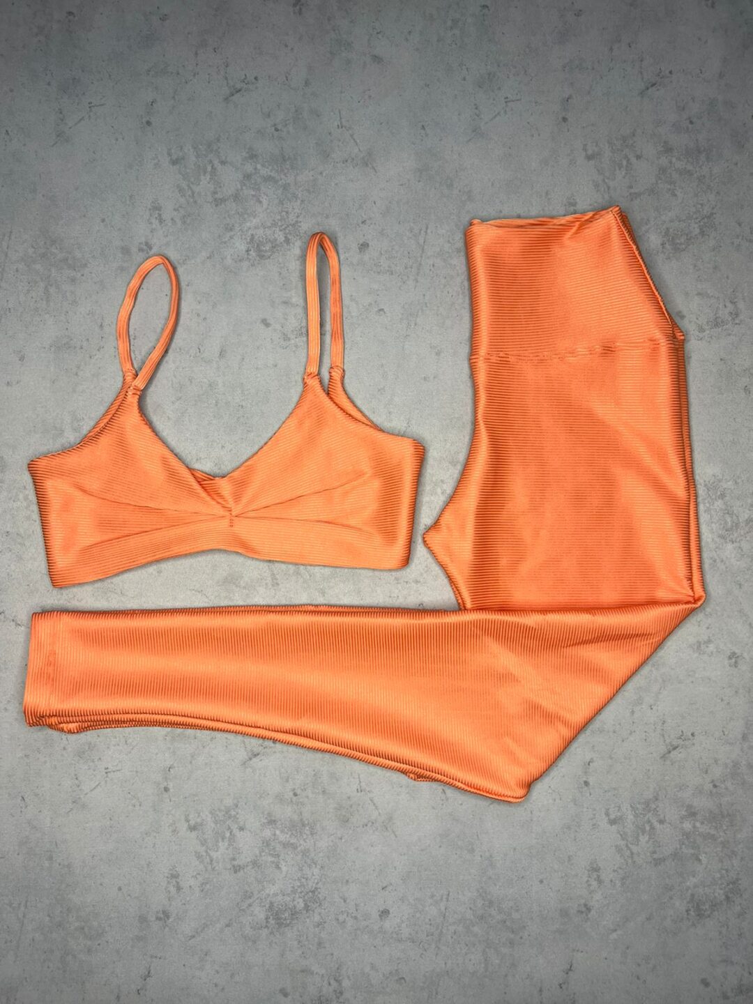 Legging Básica + Top Lívia - Canelado Laranja Claro