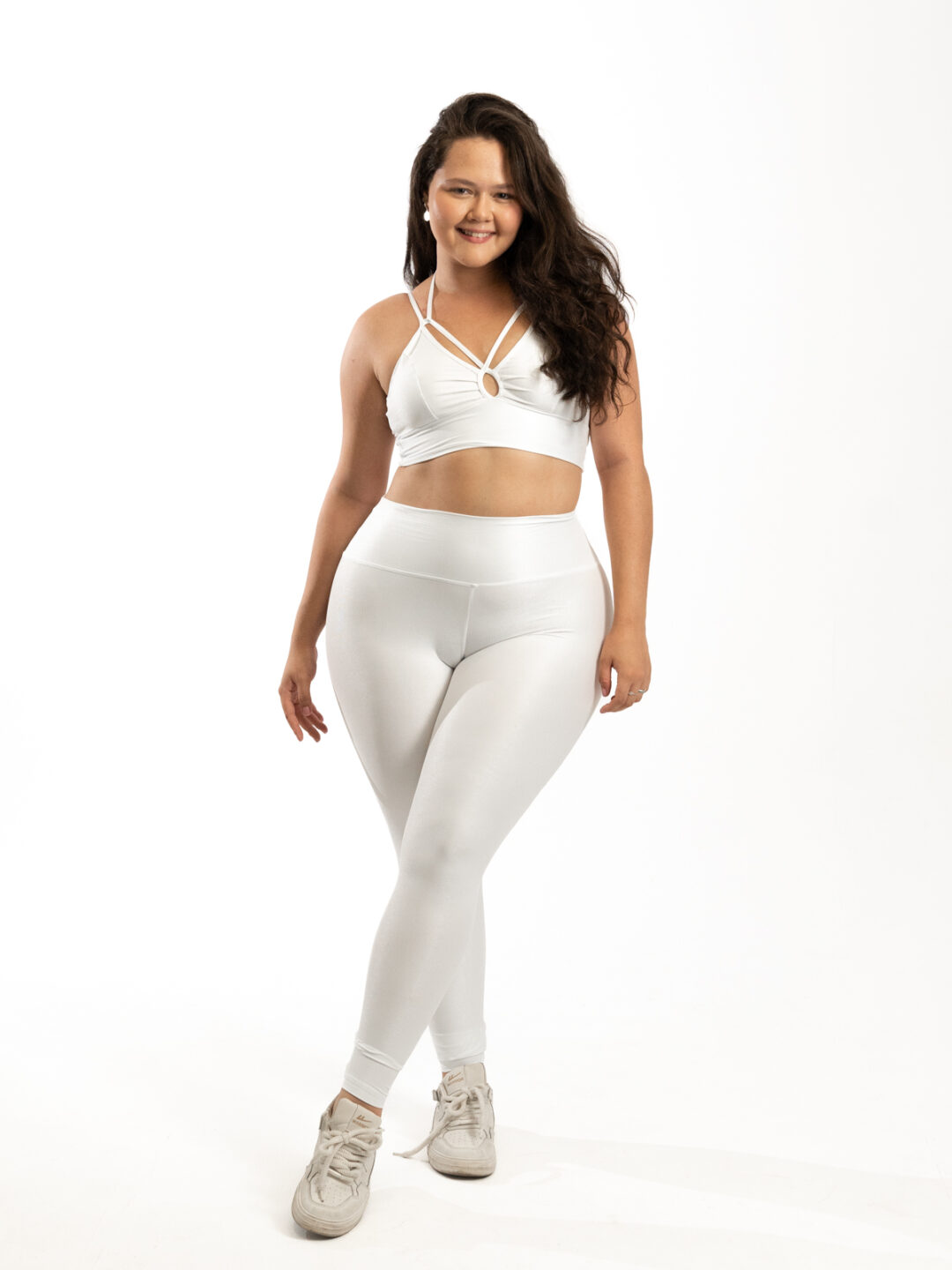 Legging Básica G + Top Camila - Compressão Branco