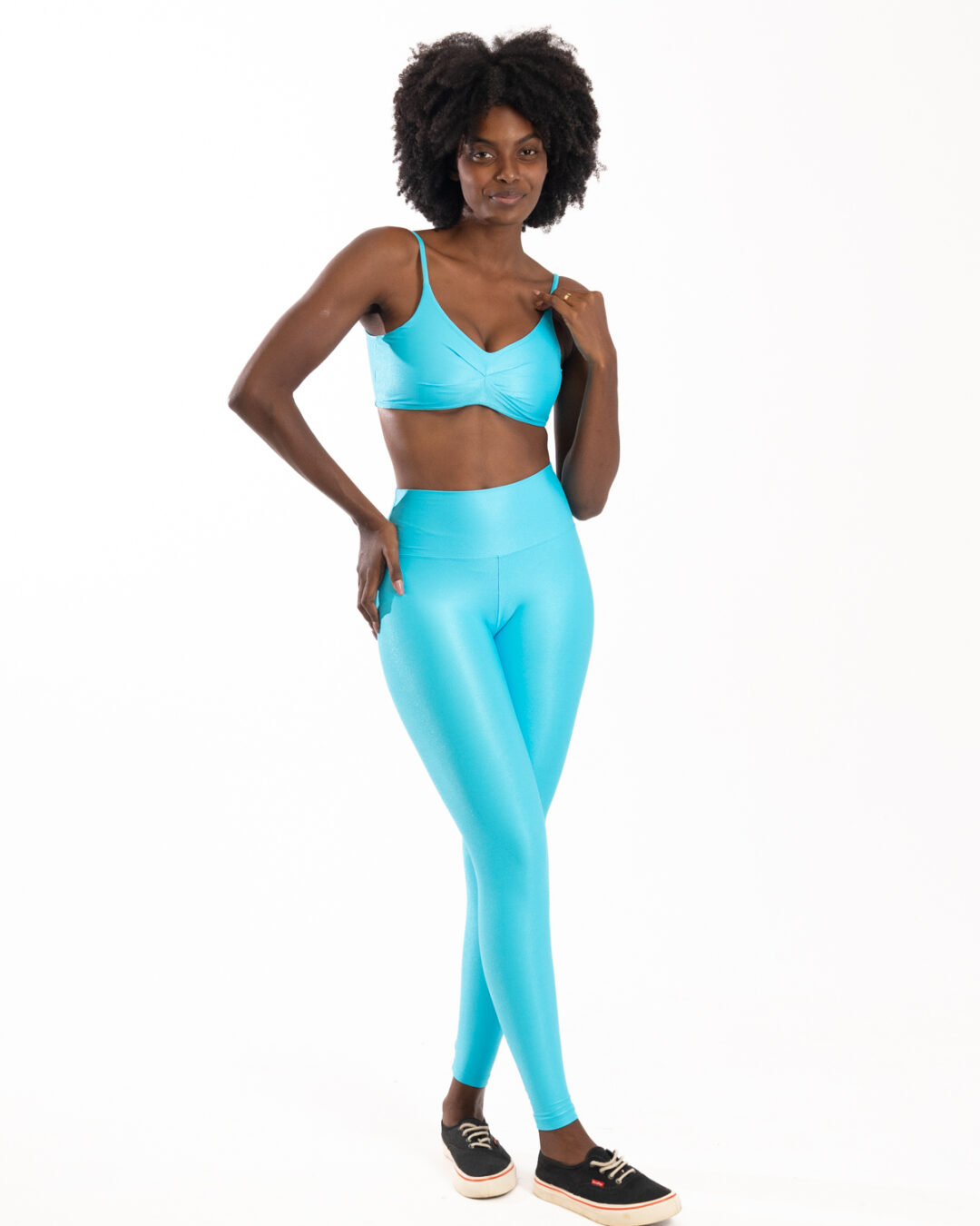 Legging Básica + Top Lívia - Compressão Azul Céu