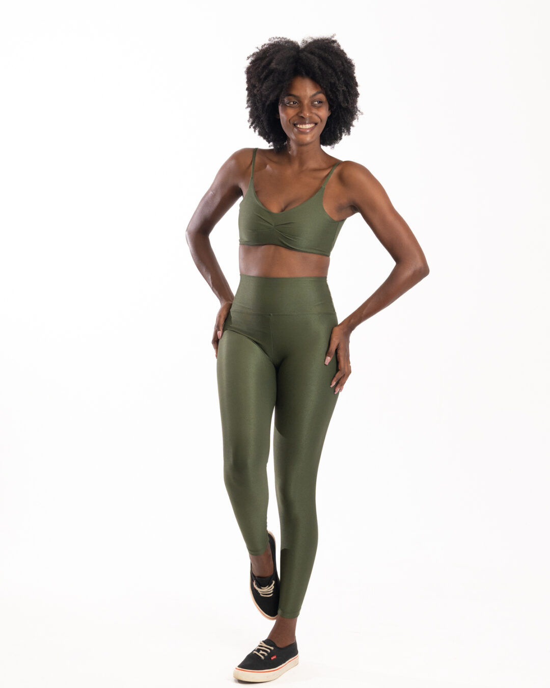 Legging Básica + Top Lívia - Compressão Verde Musgo
