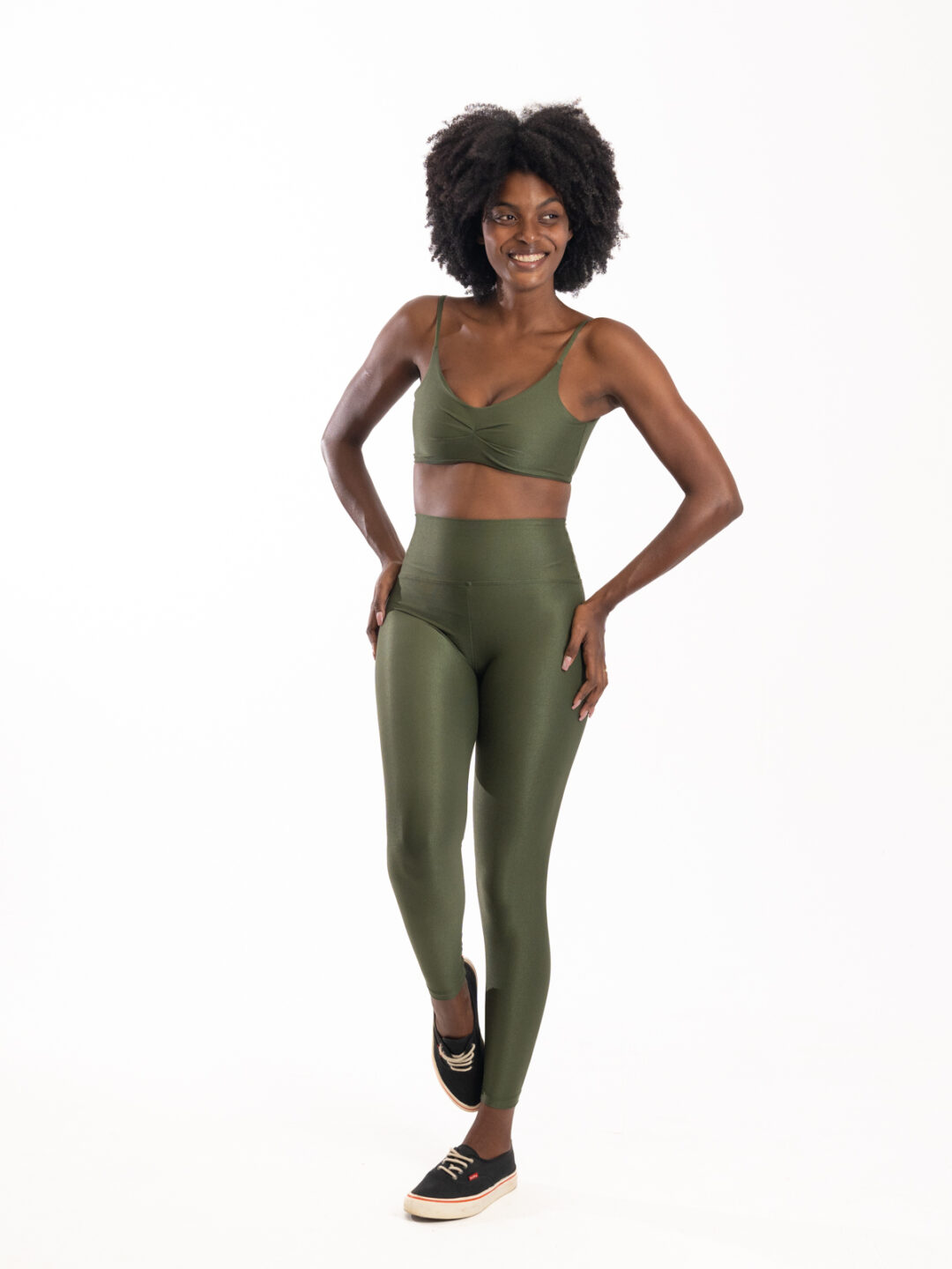 Legging Básica + Top Lívia - Compressão Verde Musgo
