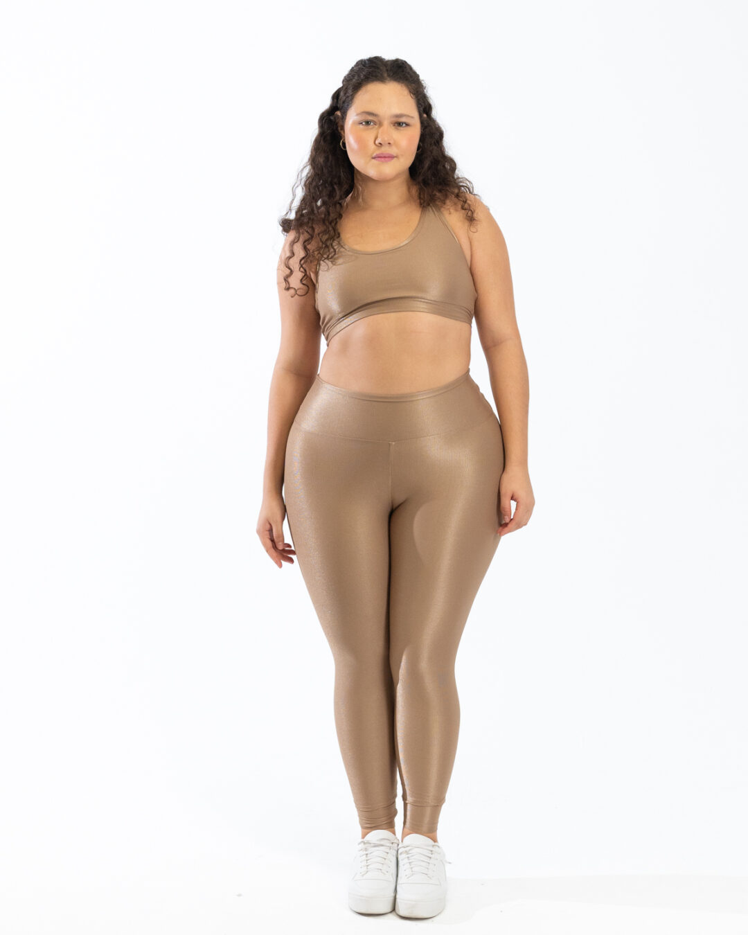 Legging Básica G + Top Luna – Compressão Cappuccino