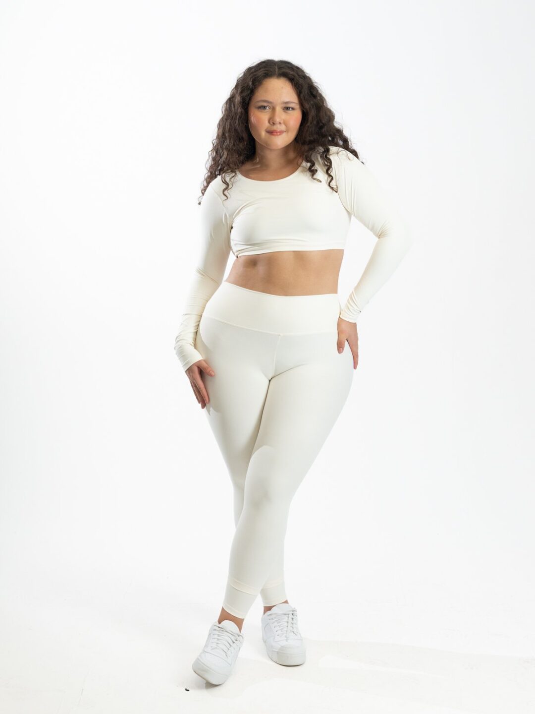 Legging Básica + Top Alice Manga Longa - Light Off White - Image 3