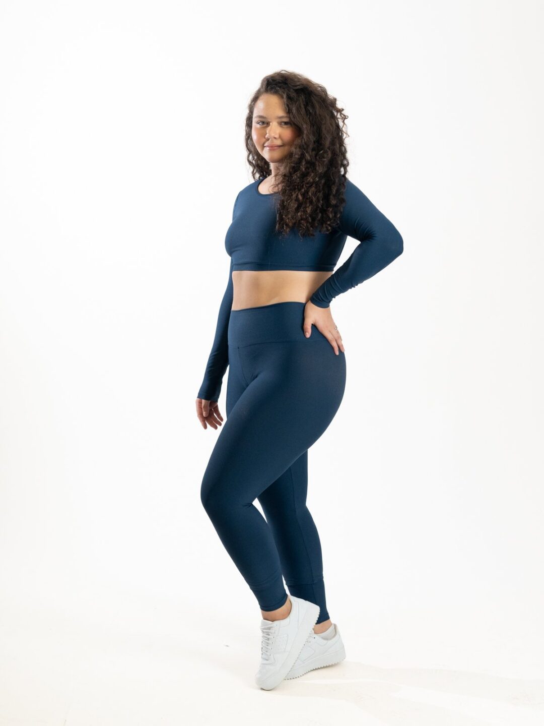 Legging Básica + Top Alice Manga Longa - Light Azul Marinho - Image 5