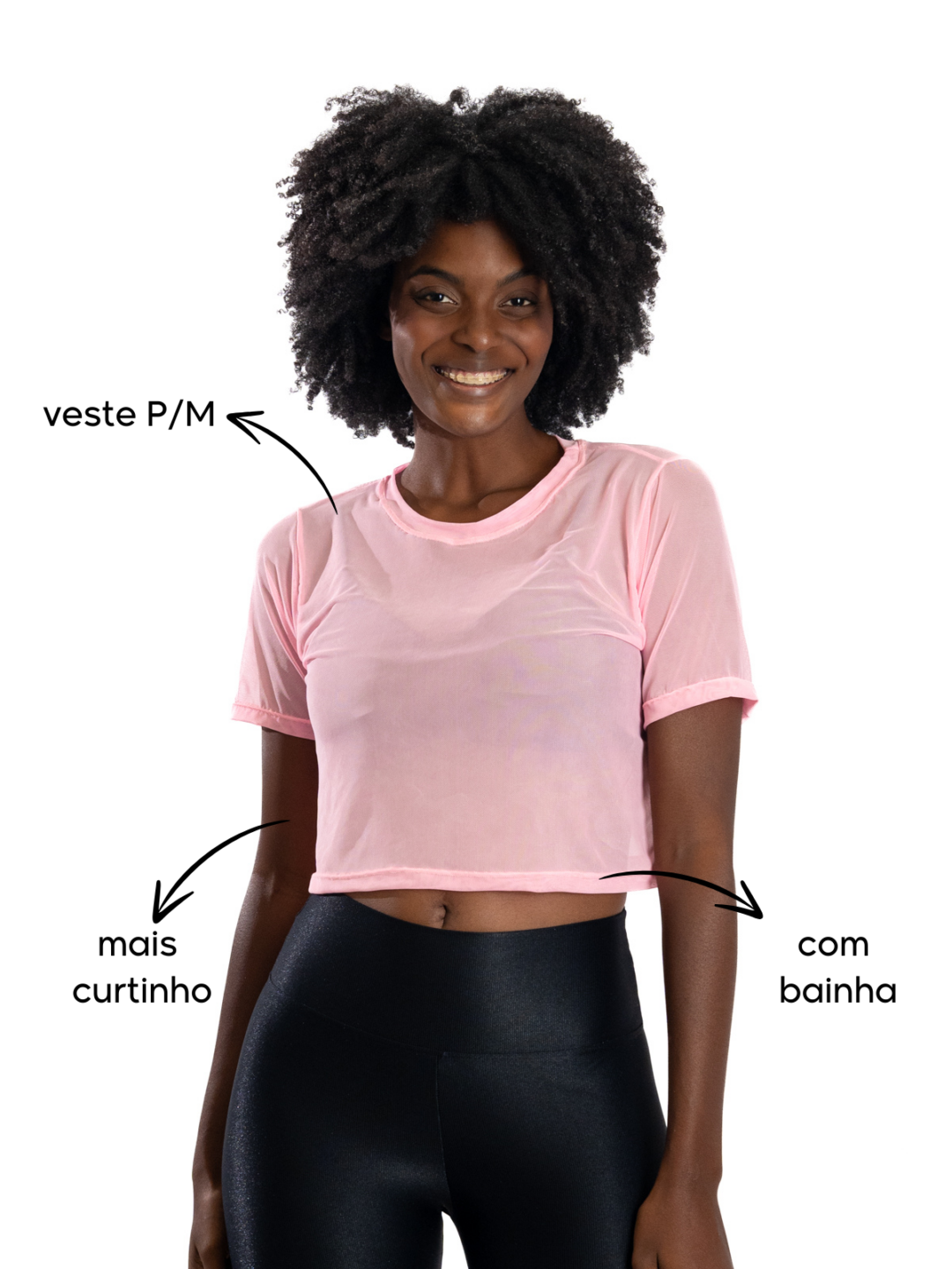 Cropped de Tule - Rosa Chiclete - Image 2