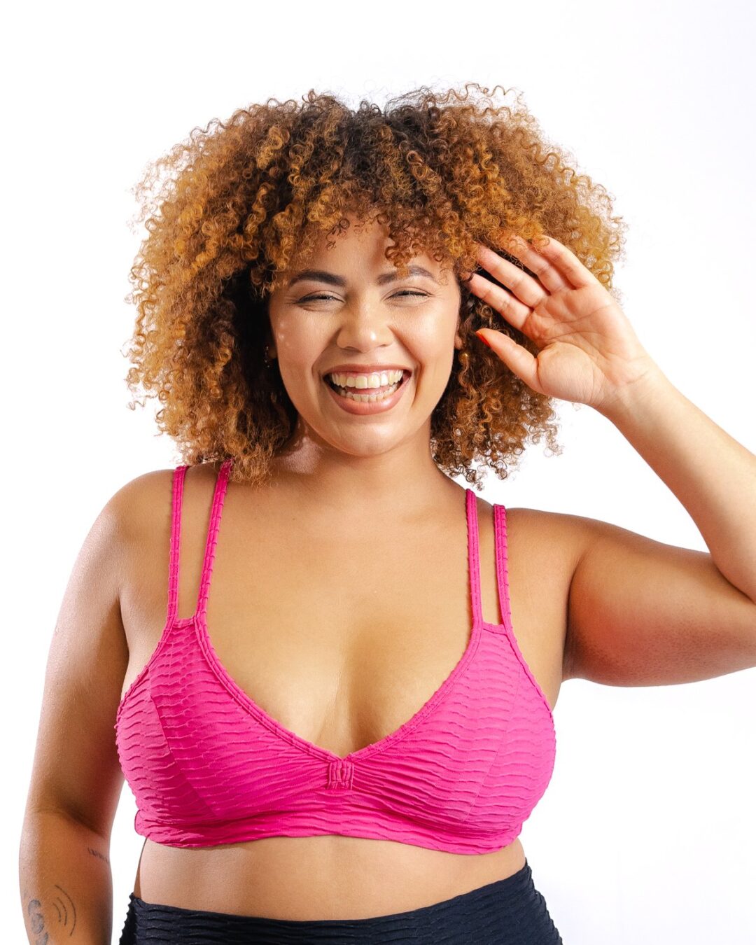 Top Jade Avulso - Textura Ondas Rosa Pink - Único