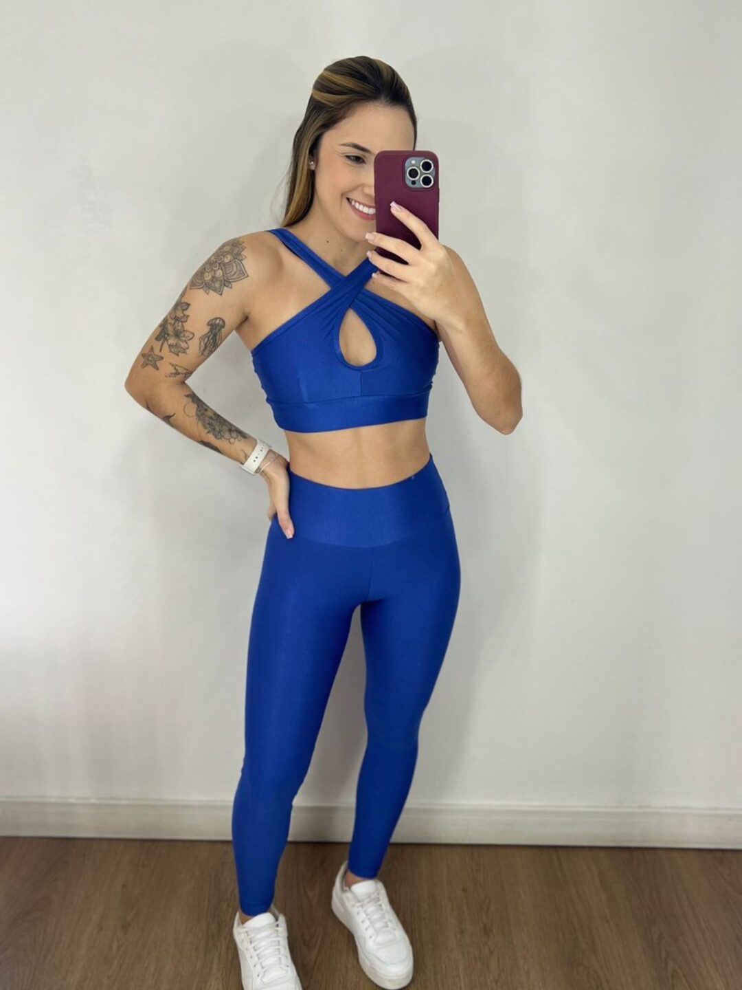 Legging Básica + Top 3 em 1 - Compressão Azul Royal