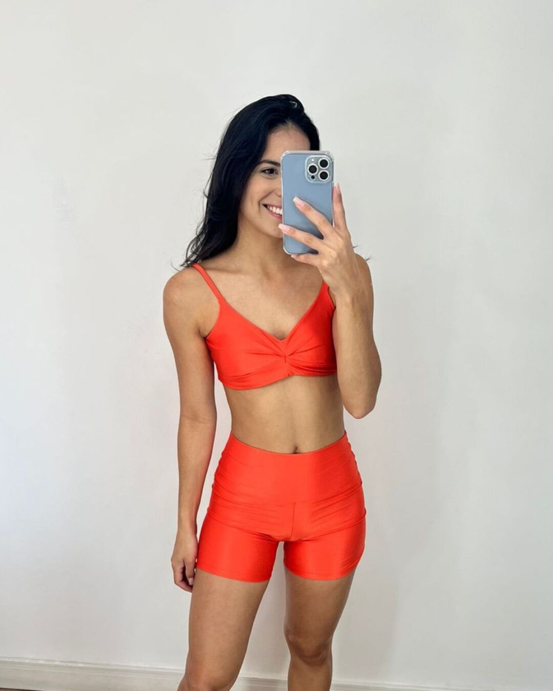 Short Básico + Top Lívia - Compressão Laranja
