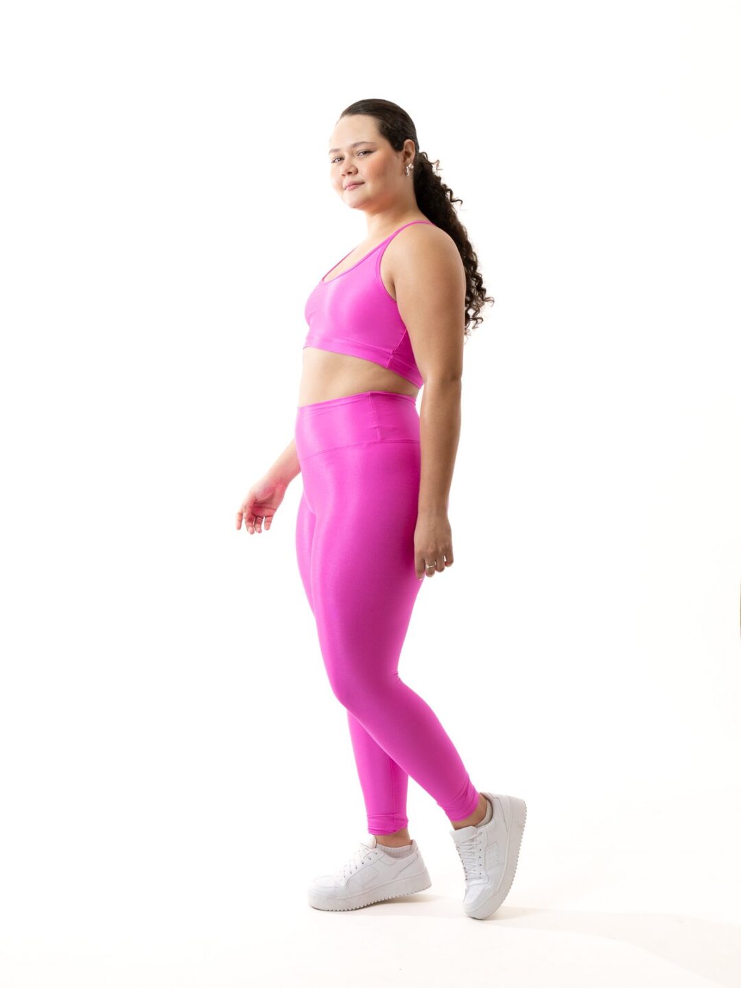 Legging Básica + Top Luna – Compressão Rosa Barbie - Image 2