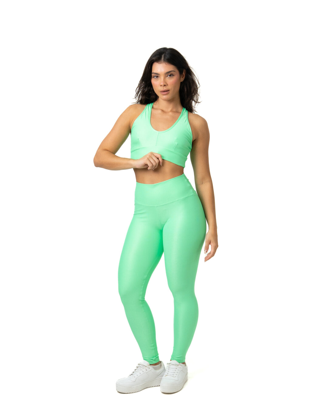 Legging Básica + Top 3 em 1 - Compressão Verde Flúor