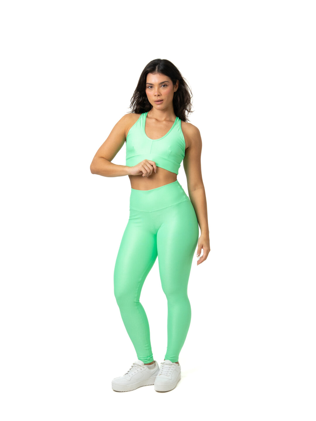 Legging Básica + Top 3 em 1 - Compressão Verde Flúor