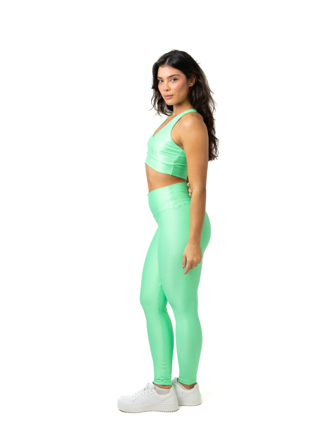 Legging Básica + Top 3 em 1 - Compressão Verde Flúor - Image 3