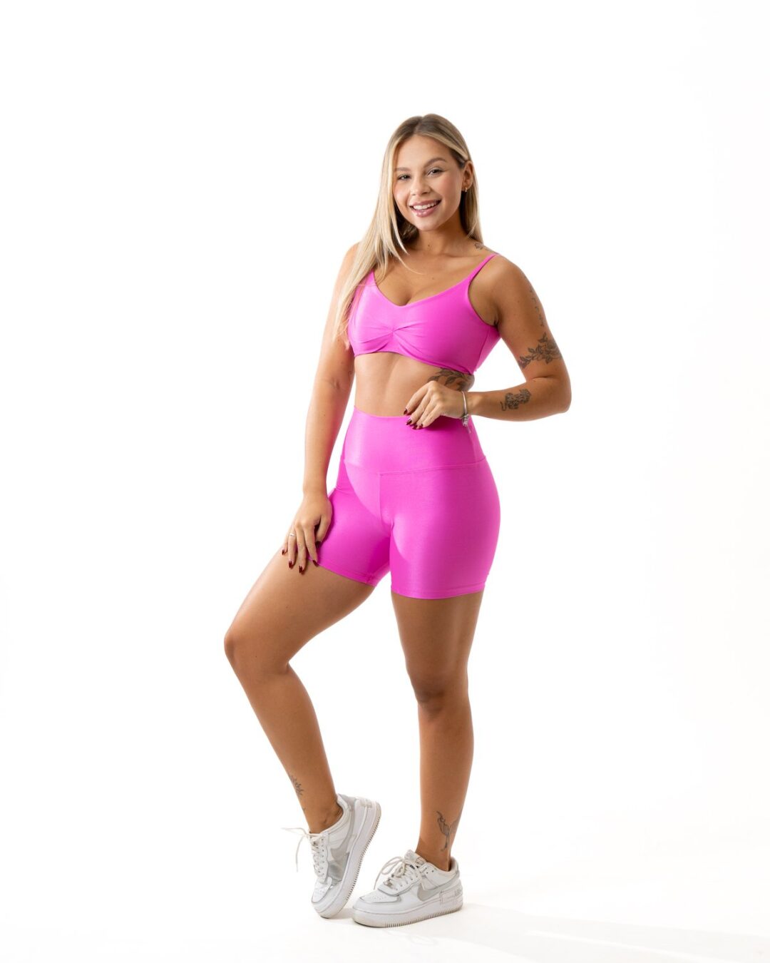 Short Básico + Top Lívia - Compressão Rosa Barbie