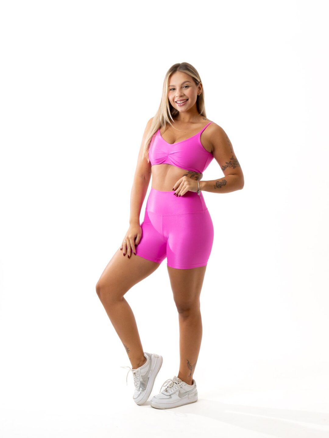 Short Básico + Top Lívia - Compressão Rosa Barbie