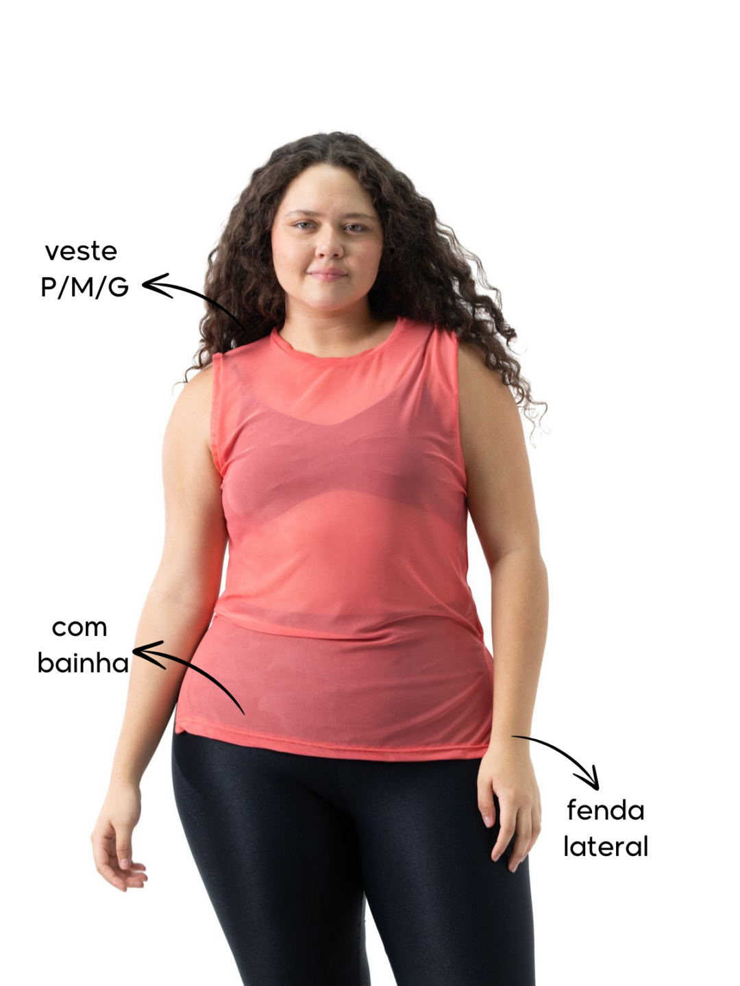 Regata Basic de Tule - Salmão - Image 2