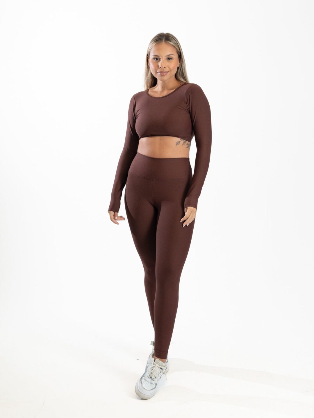 Legging Básica + Top Alice Manga Longa - Light Café - Image 6