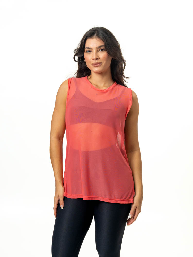 Regata Basic de Tule - Salmão