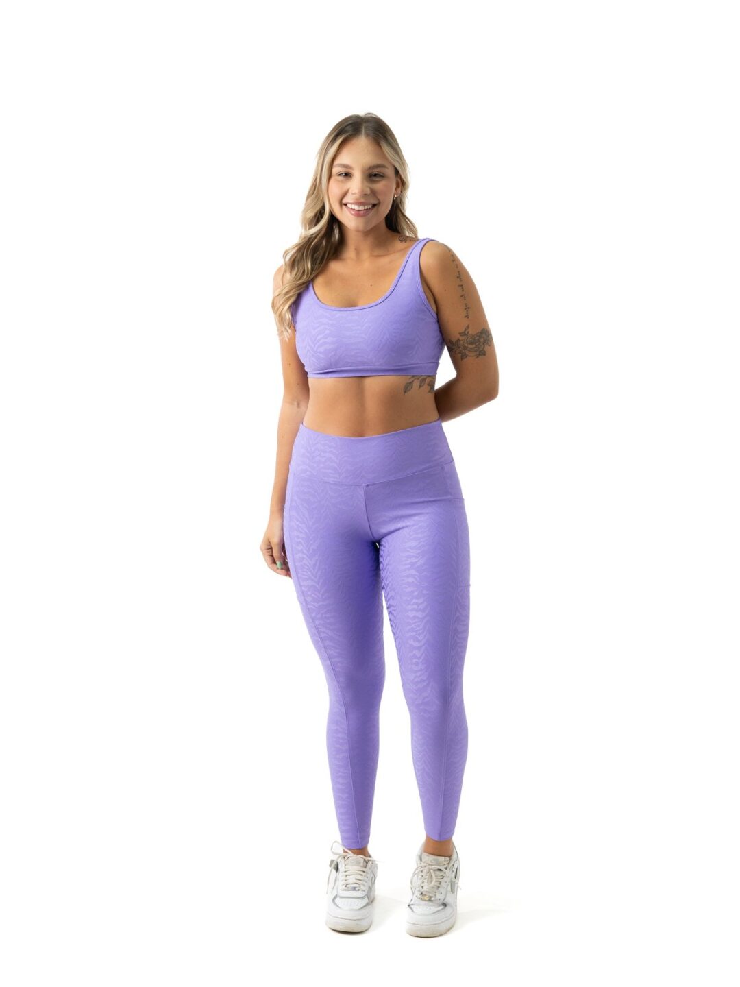 Legging c/ Bolso + Top Anna – Jacquard Animal Print Orquídea