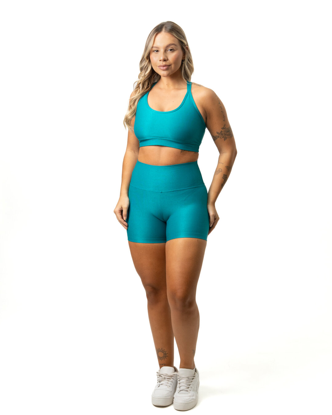 Short Básico + Top Luna- Compressão Turquesa Urban