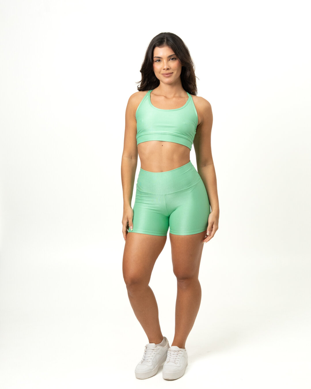 Short Básico + Top Luna - Compressão Verde Erva Doce