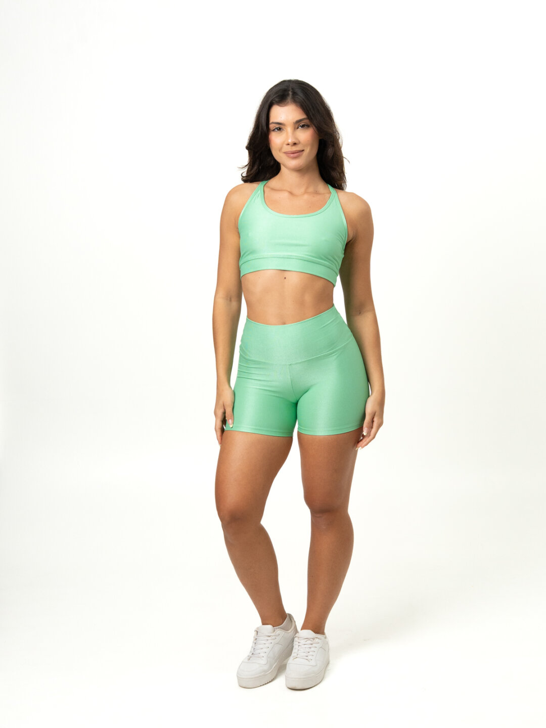 Short Básico + Top Luna - Compressão Verde Erva Doce
