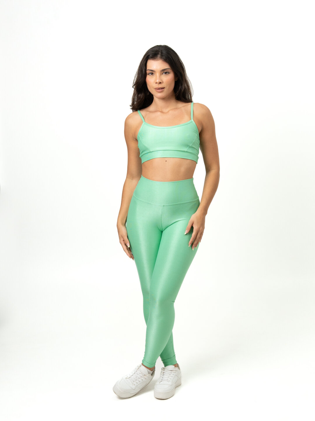 Legging Básica + Top Manu – Compressão Verde Erva Doce