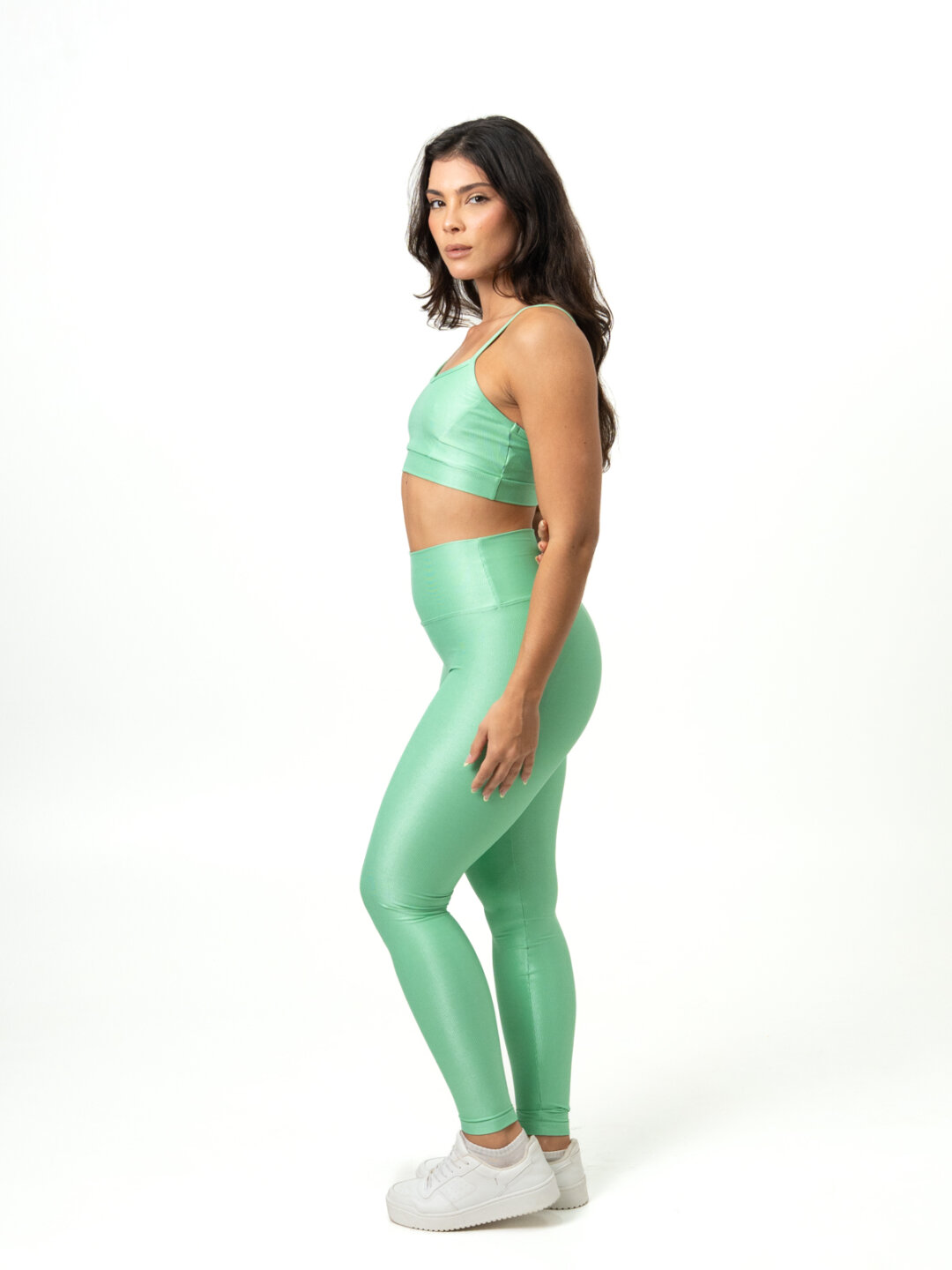 Legging Básica + Top Manu – Compressão Verde Erva Doce - Image 3
