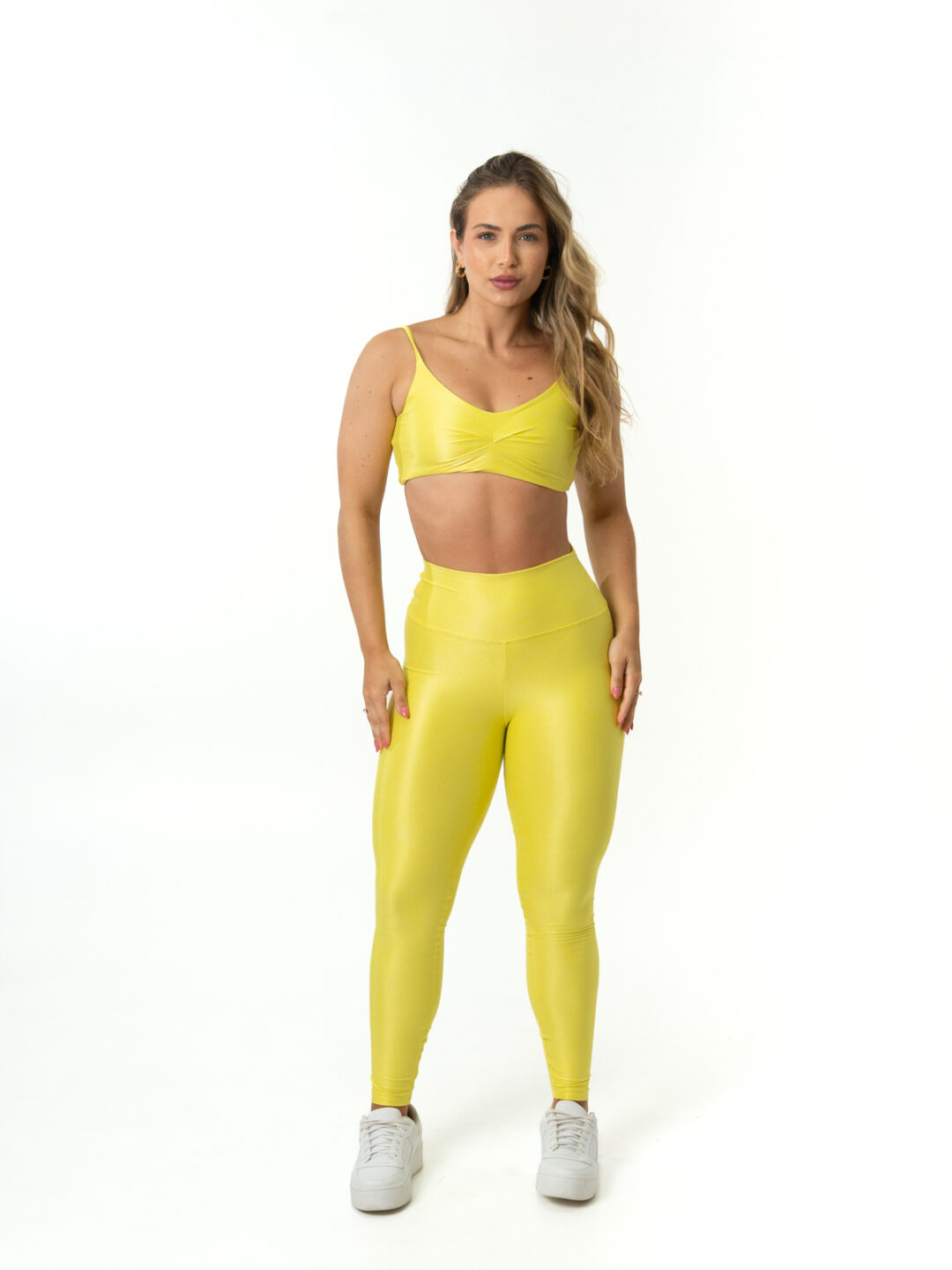Legging Básica + Top Lívia - Compressão Amarelo Lírio