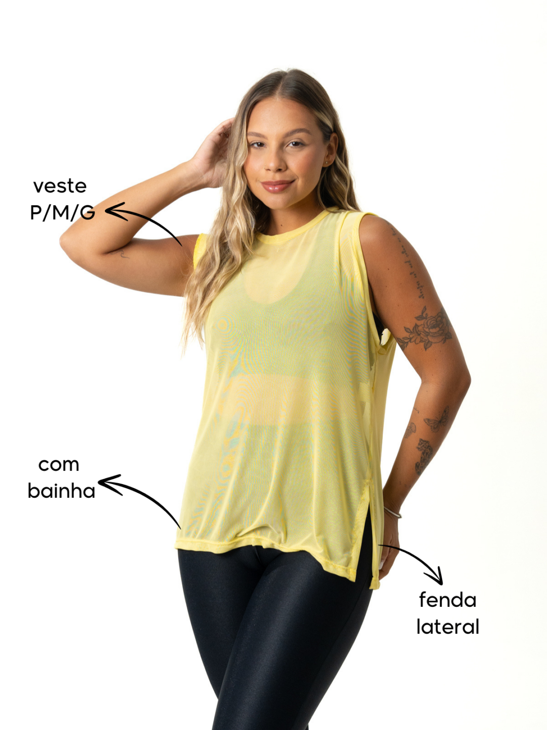 Regata Basic de Tule - Amarelo - Image 2