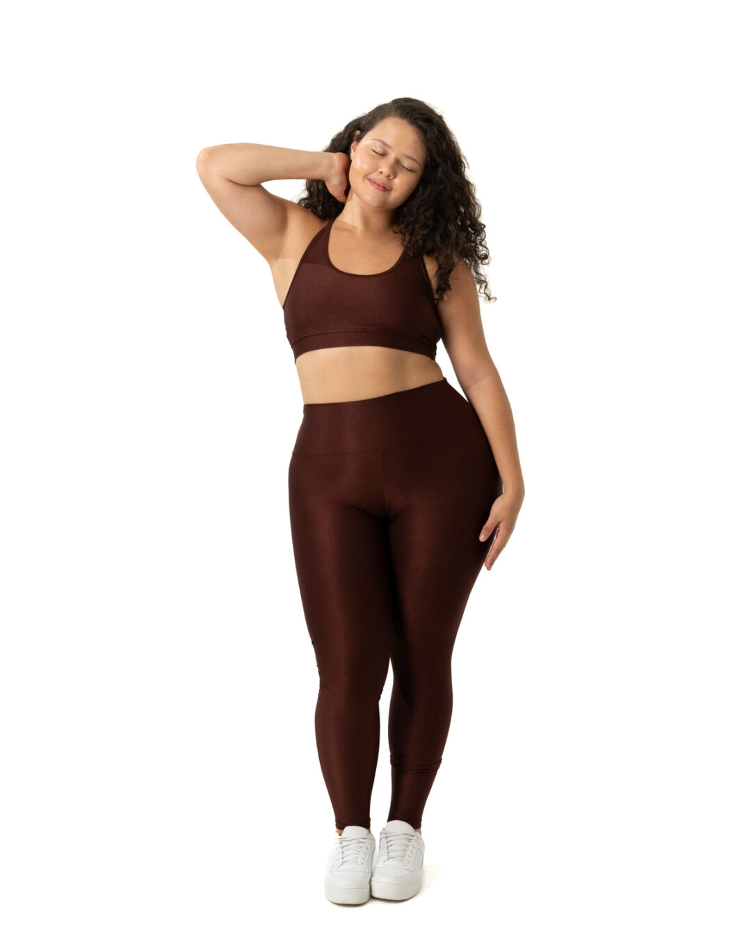 Legging Básica + Top Luna – Compressão Cacau - G