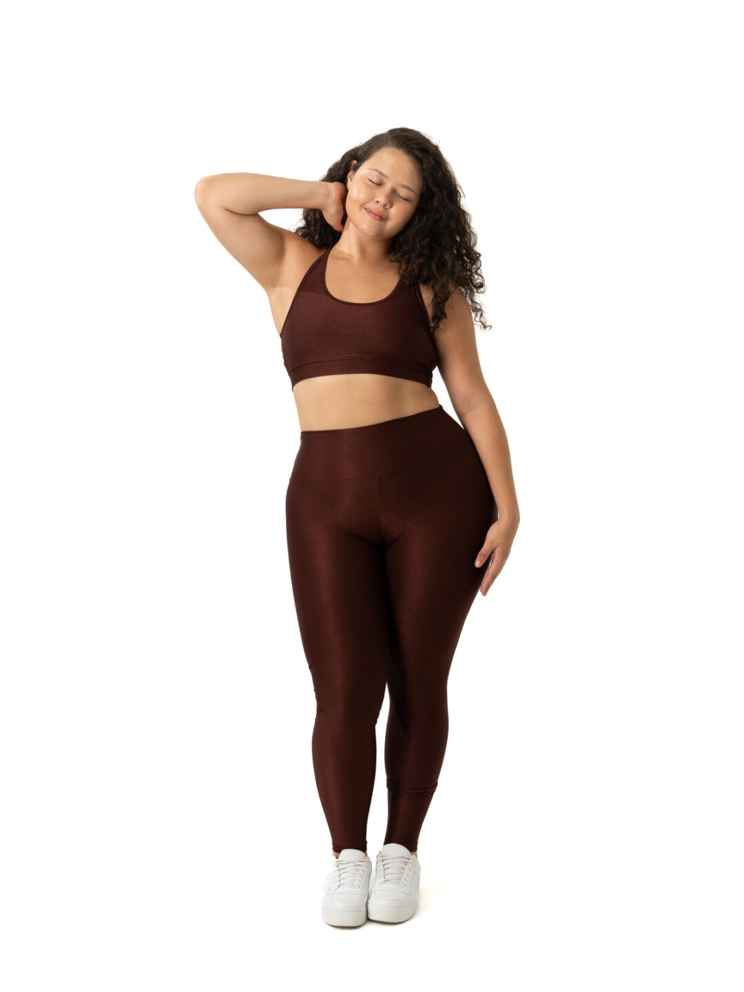 Legging Básica + Top Luna – Compressão Cacau