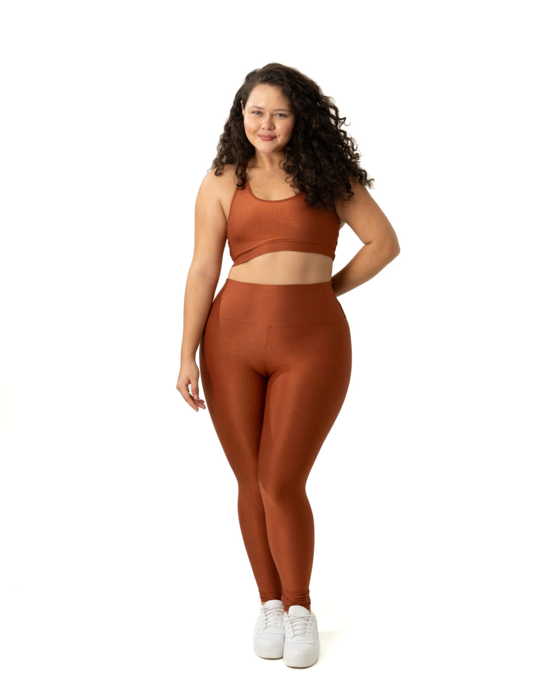 Legging Básica + Top Luna – Compressão Chocolate - G
