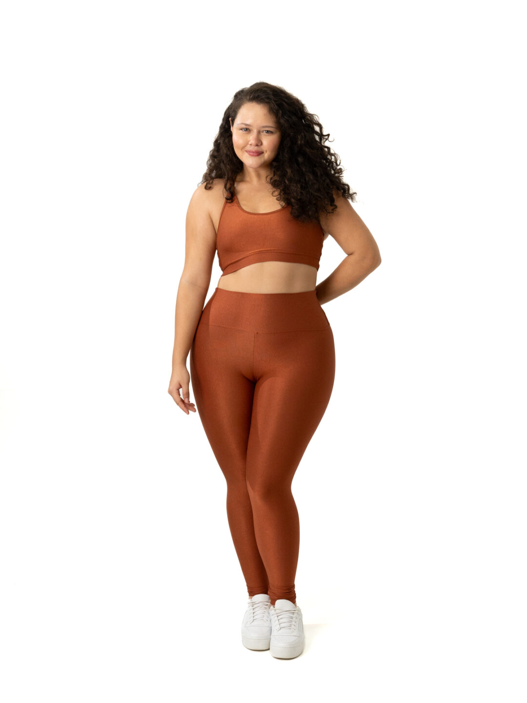 Legging Básica + Top Luna – Compressão Chocolate