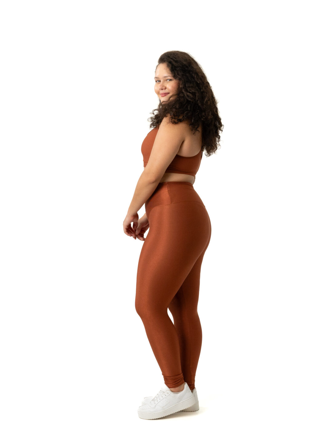 Legging Básica + Top Luna – Compressão Chocolate - Image 2