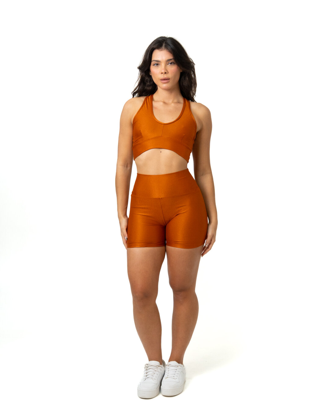 Short Básico + Top 3 em 1 - Compressão Ferrugem