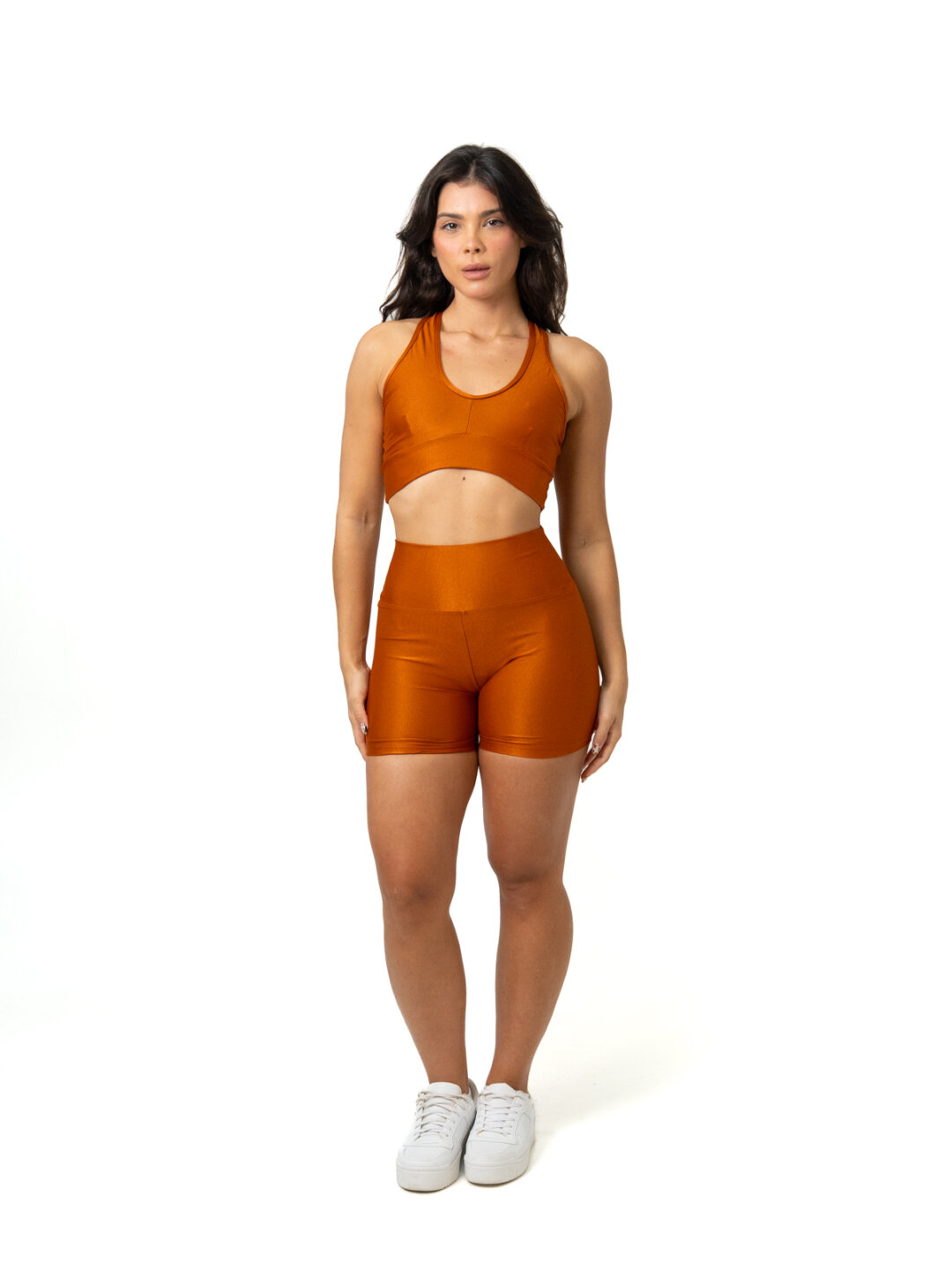 Short Básico + Top 3 em 1 - Compressão Ferrugem