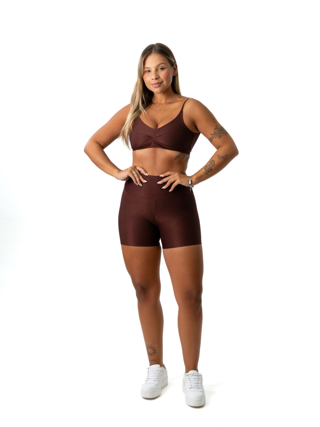 Short Básico + Top Lívia - Compressão Cacau