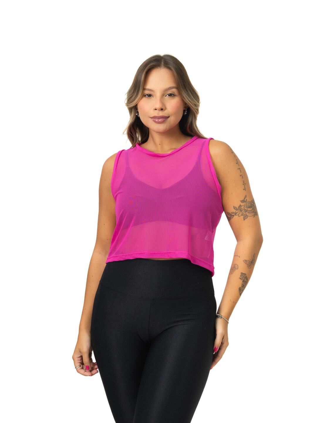 Cropped Regata de Tule - Magenta