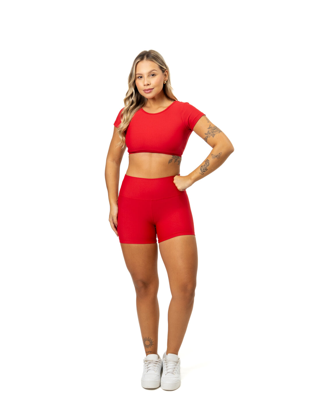 Short Básico + Top Alice - Light Vermelho